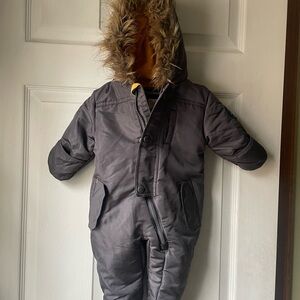 Rothschild Charcoal Snowsuit with Faux Fur Trim
